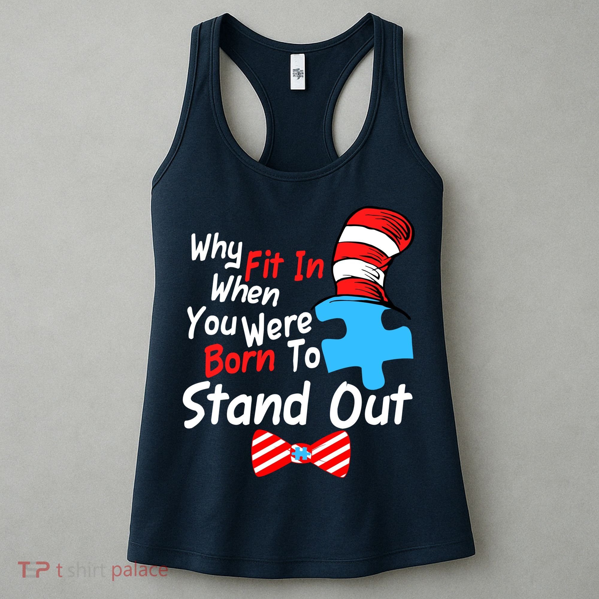 Autism Awareness Why Fit In When You Were Born To Stand Out Puzzle Women's Tank Top