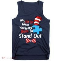 Autism Awareness Why Fit In When You Were Born To Stand Out Puzzle Tank Top thumb 0