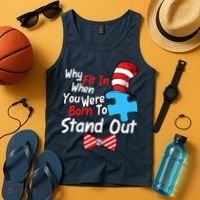 Autism Awareness Why Fit In When You Were Born To Stand Out Puzzle Tank Top thumb 4