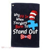 Autism Awareness Why Fit In When You Were Born To Stand Out Puzzle Golf Towel thumb 0
