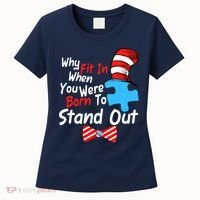 Autism Awareness Why Fit In When You Were Born To Stand Out Puzzle Women's T-Shirt thumb 0