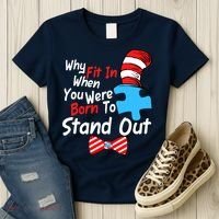 Autism Awareness Why Fit In When You Were Born To Stand Out Puzzle Women's T-Shirt thumb 3