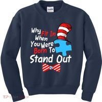 Autism Awareness Why Fit In When You Were Born To Stand Out Puzzle Kids Sweatshirt thumb 0