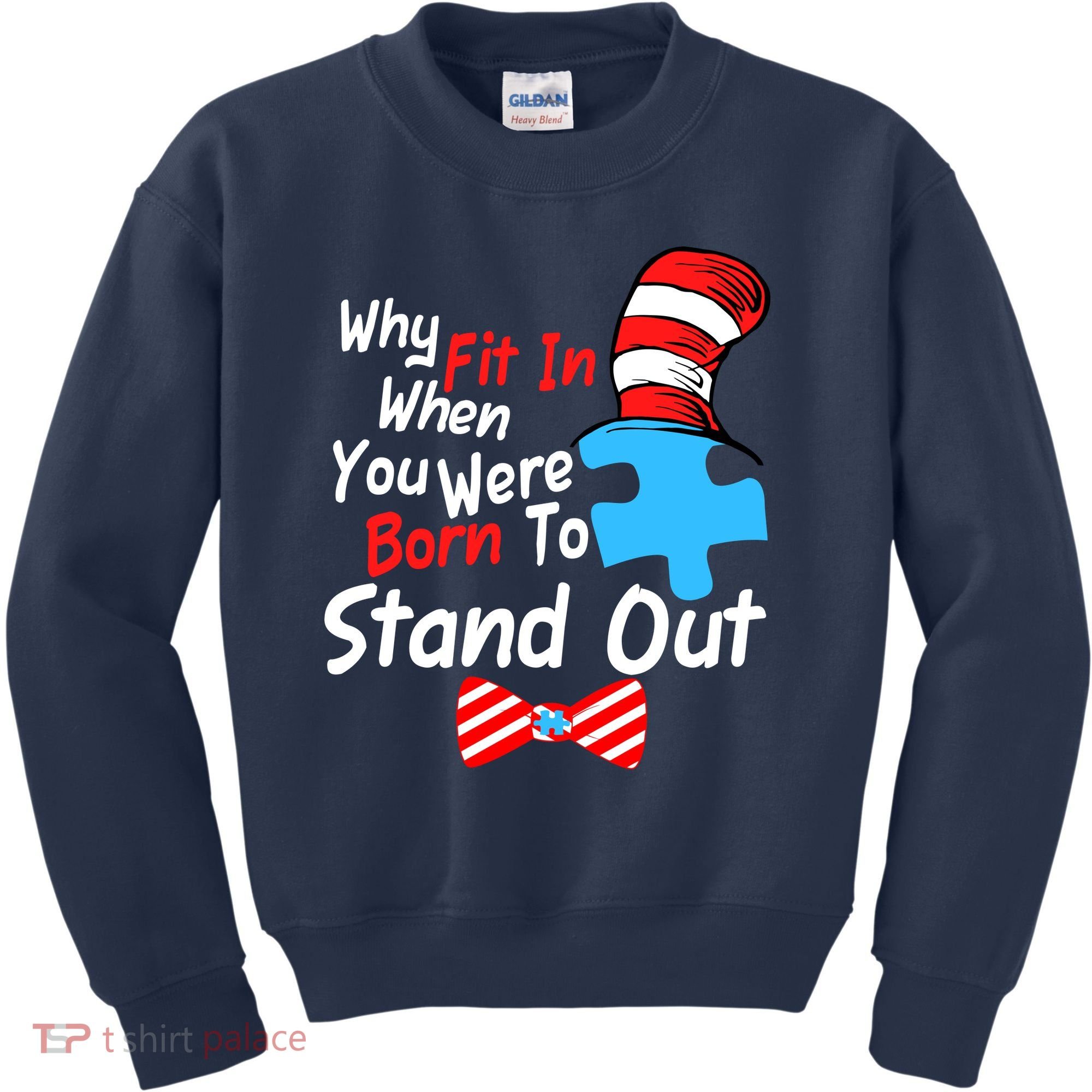 Autism Awareness Why Fit In When You Were Born To Stand Out Puzzle Kids Sweatshirt