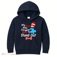 Autism Awareness Why Fit In When You Were Born To Stand Out Puzzle Kids Hoodie thumb 0