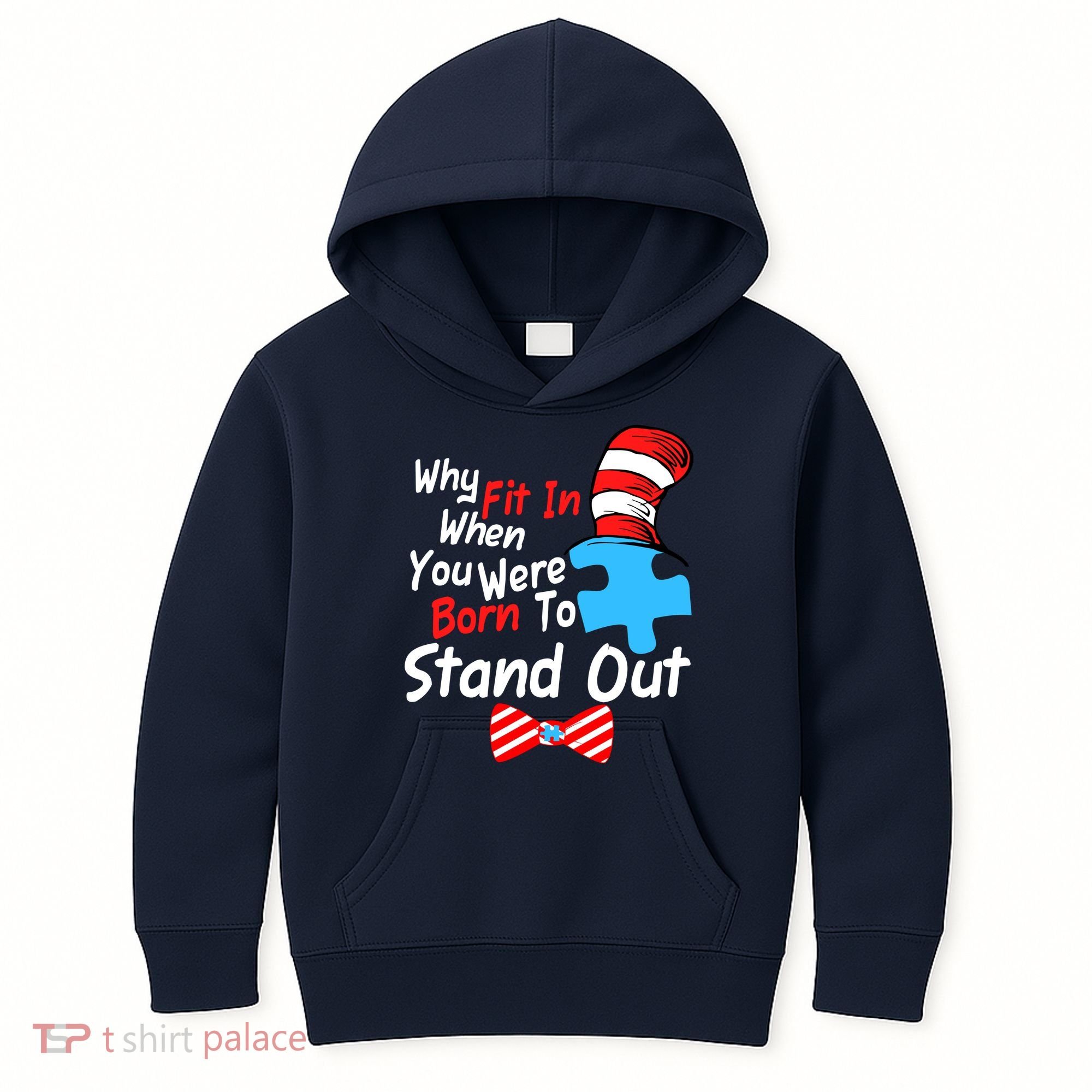 Autism Awareness Why Fit In When You Were Born To Stand Out Puzzle Kids Hoodie