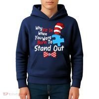 Autism Awareness Why Fit In When You Were Born To Stand Out Puzzle Kids Hoodie thumb 4