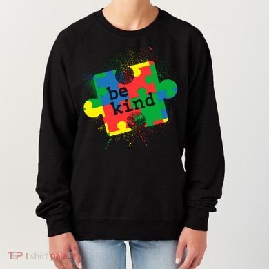 Autism Be Kind Puzzle Piece Splatter Women's Sweatshirt