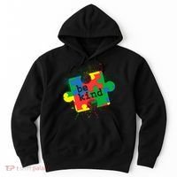 Autism Be Kind Puzzle Piece Splatter Hoodie thumb 0