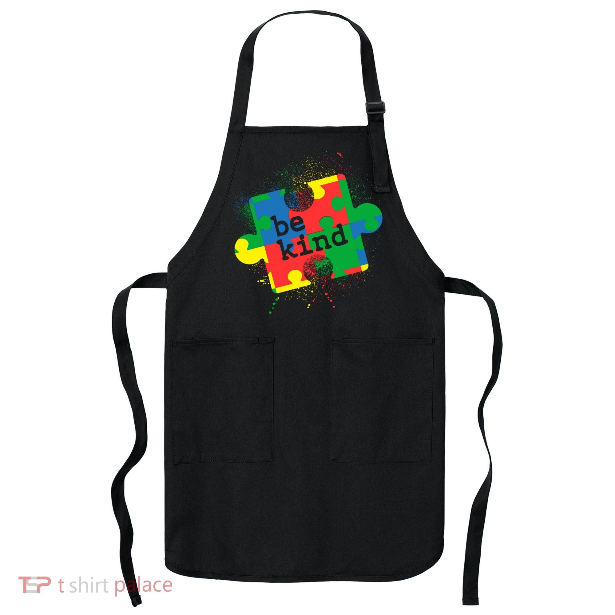 Autism Be Kind Puzzle Piece Splatter Apron