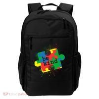 Autism Be Kind Puzzle Piece Splatter Backpack thumb 0