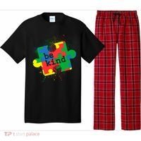 Autism Be Kind Puzzle Piece Splatter Pajama Set thumb 0