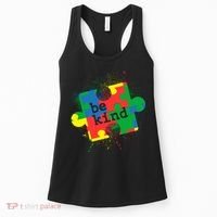 Autism Be Kind Puzzle Piece Splatter Women's Tank Top thumb 0