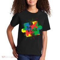 Autism Be Kind Puzzle Piece Splatter Kids T-Shirt thumb 2