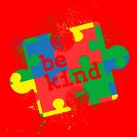 Autism Be Kind Puzzle Piece Splatter Santa Hat thumb 1