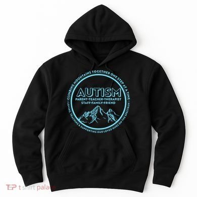 Autism Climbing Mountains Together Hoodie