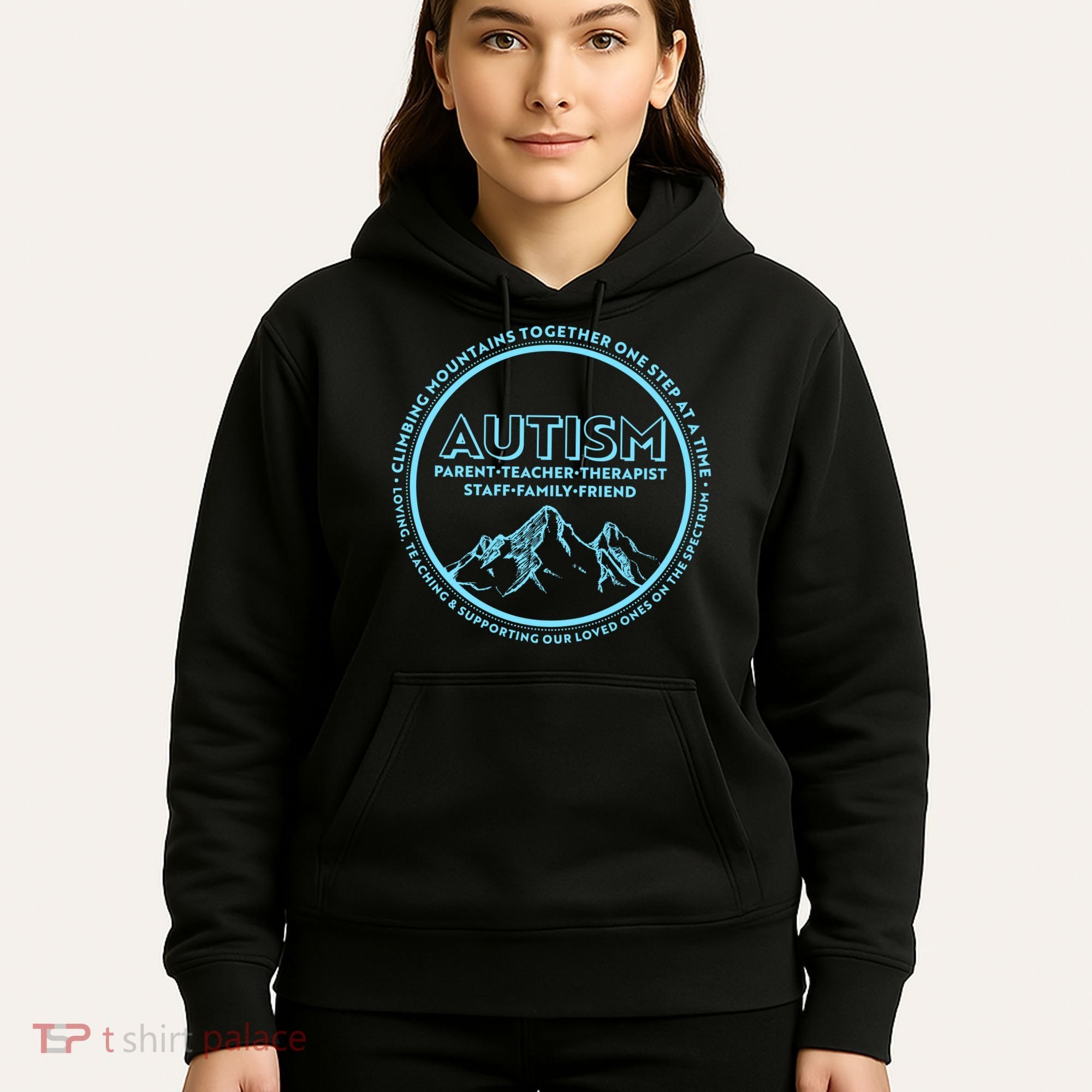 Autism Climbing Mountains Together Hoodie