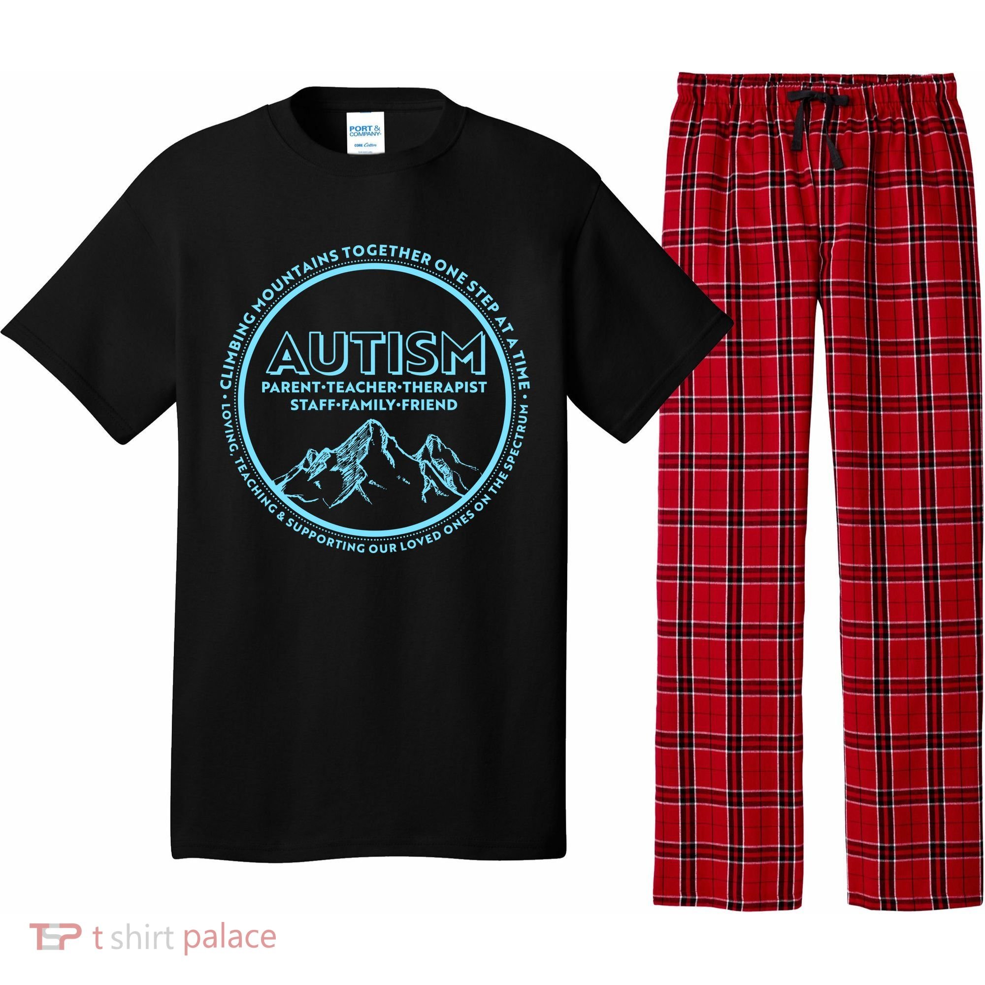Autism Climbing Mountains Together Pajama Set