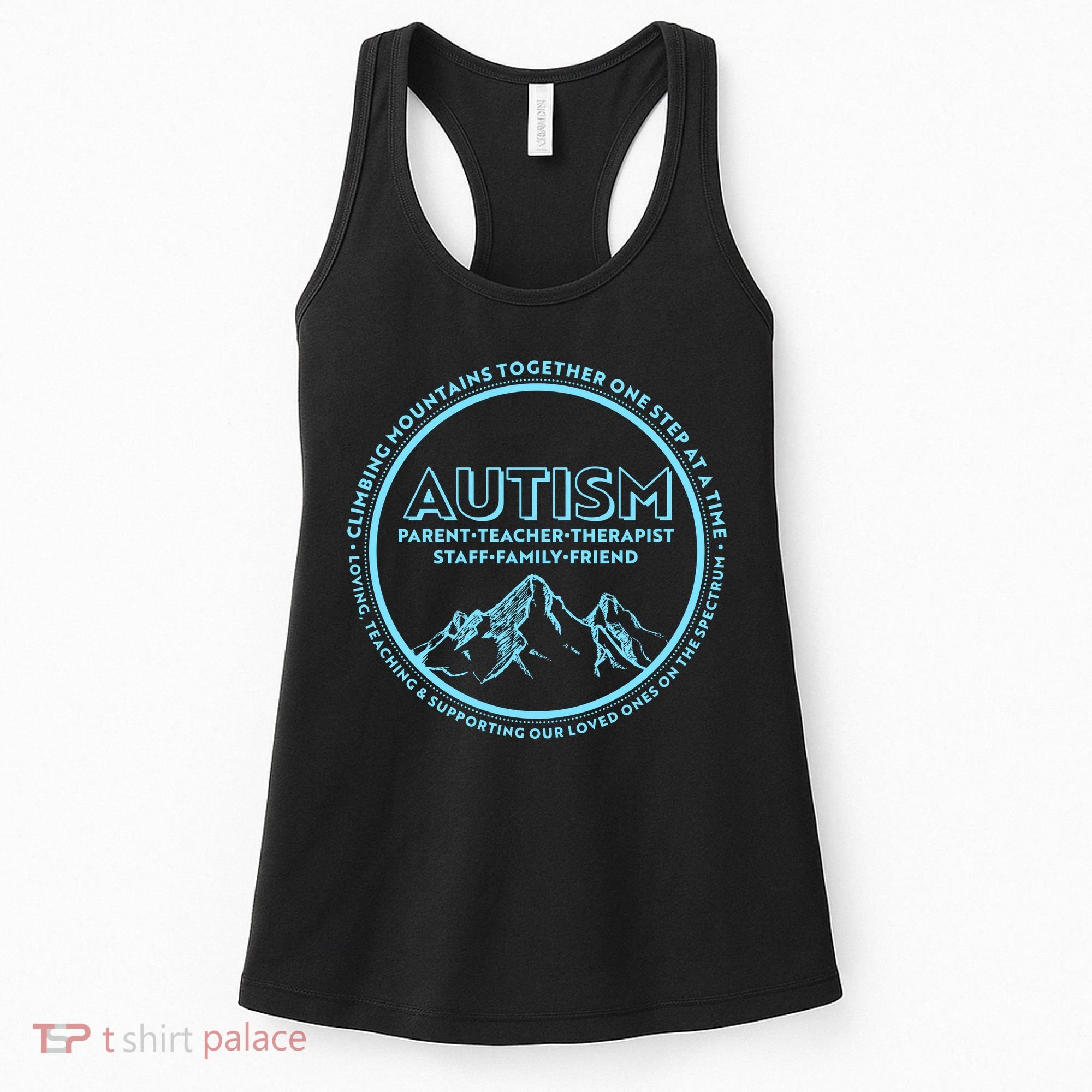 Autism Climbing Mountains Together Women's Tank Top