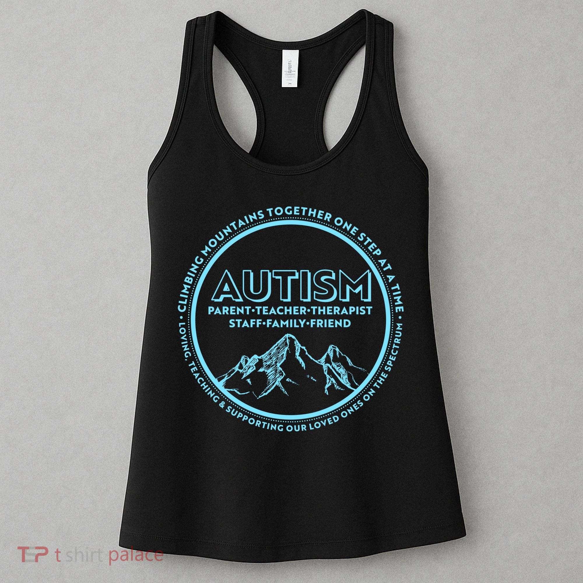 Autism Climbing Mountains Together Women's Tank Top