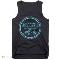 Autism Climbing Mountains Together Tank Top thumb 0