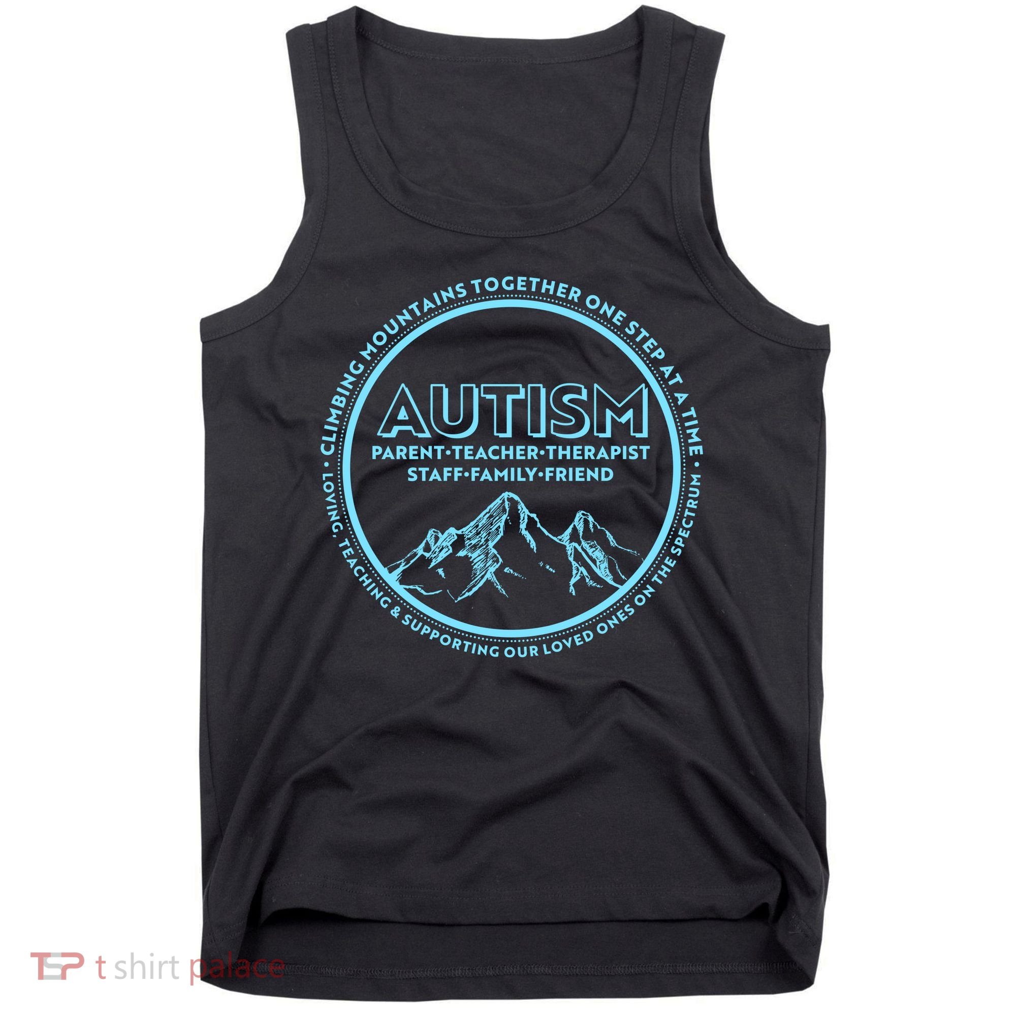 Autism Climbing Mountains Together Tank Top