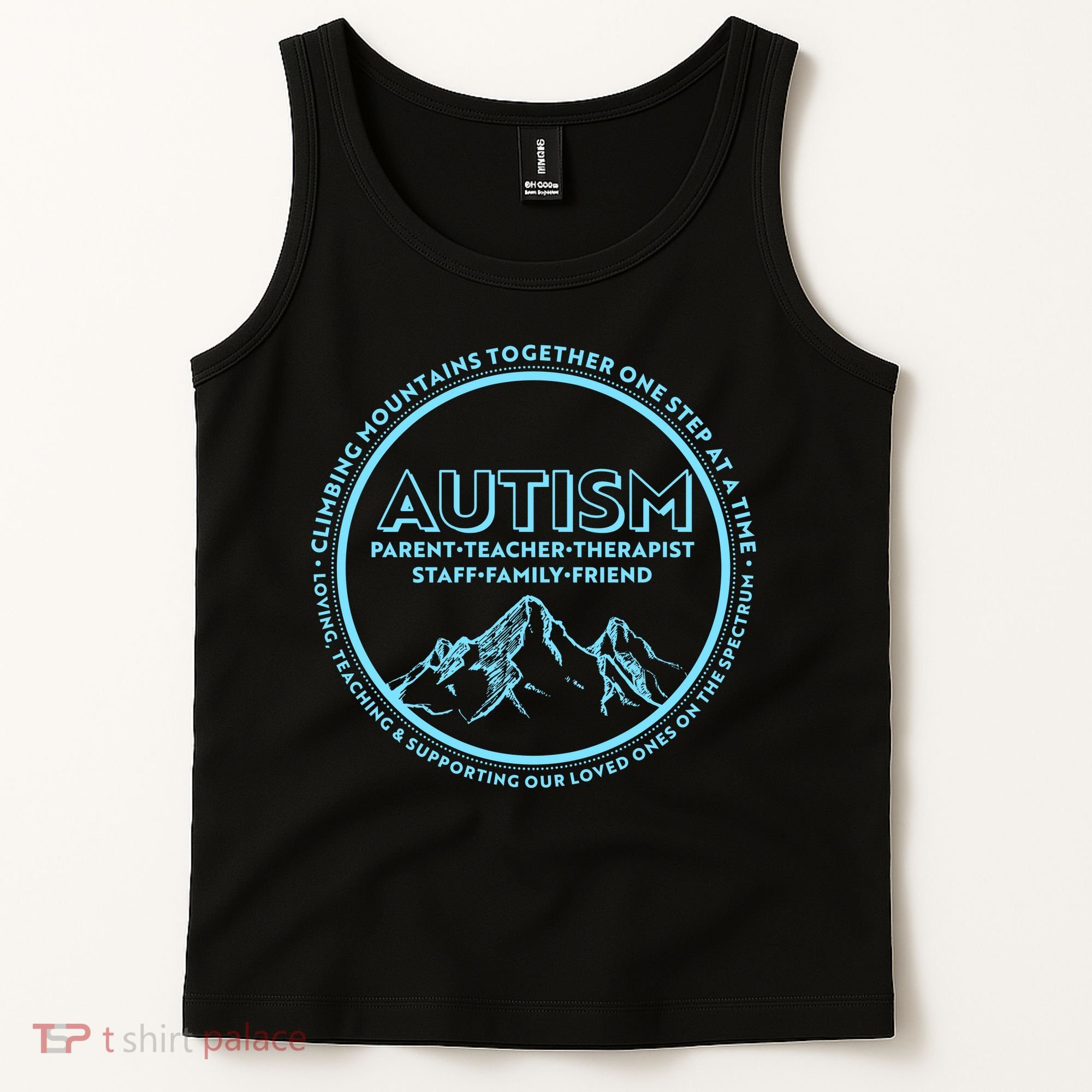 Autism Climbing Mountains Together Tank Top
