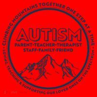 Autism Climbing Mountains Together Santa Hat thumb 1