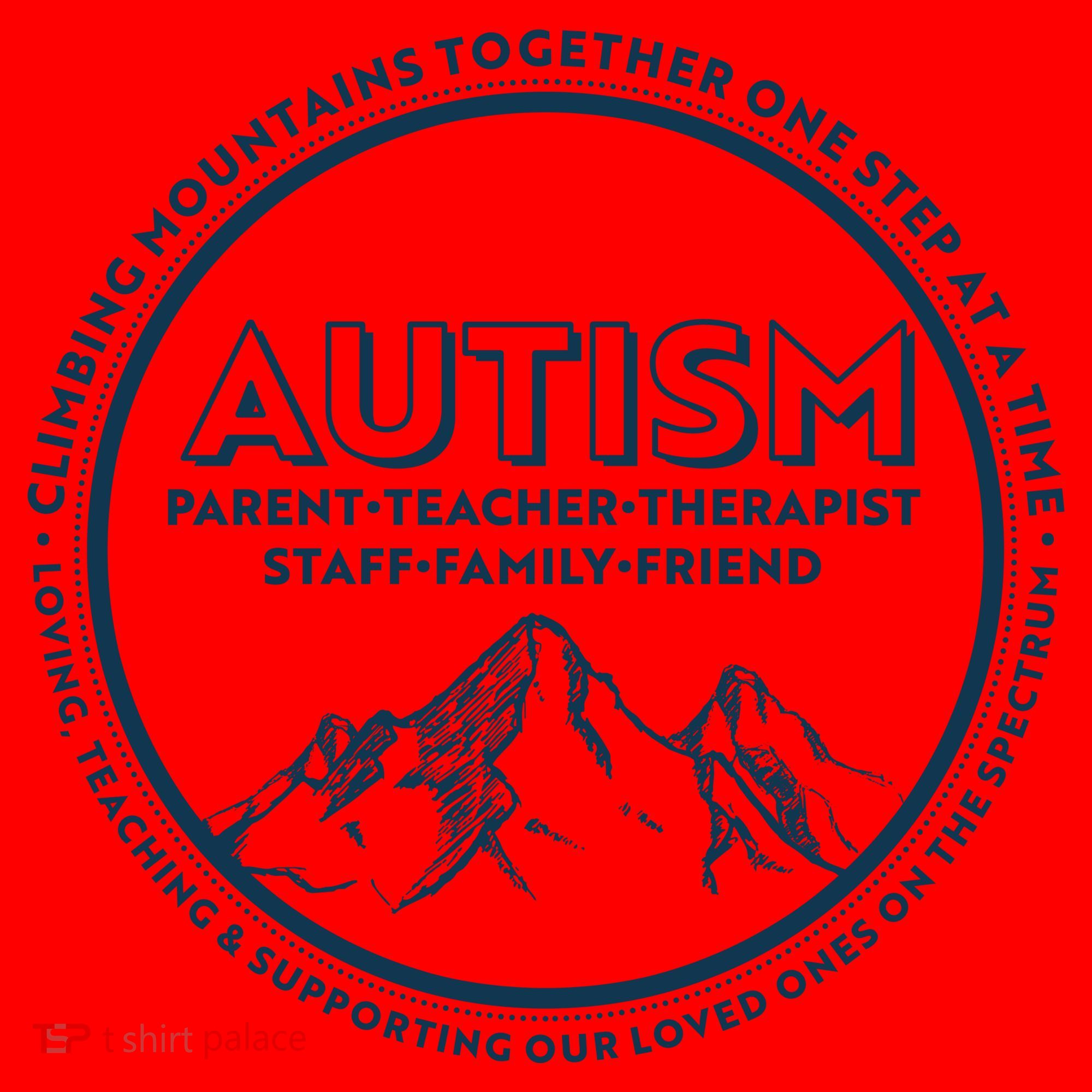 Autism Climbing Mountains Together Santa Hat
