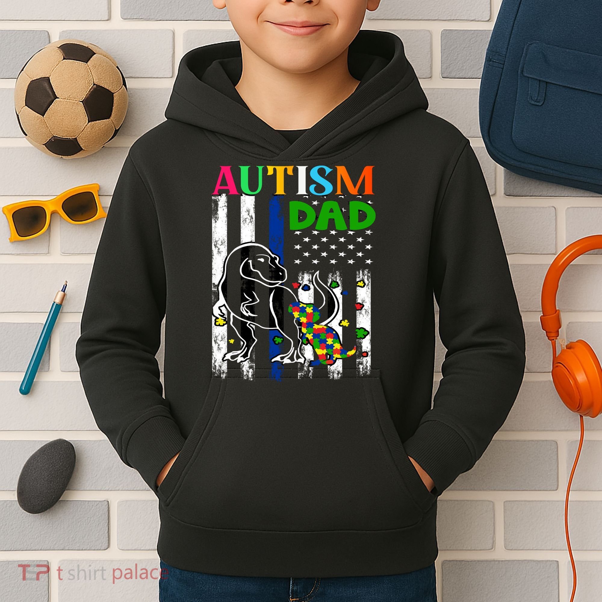 Autism Dad Kids Hoodie