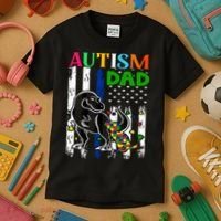 Autism Dad Kids T-Shirt thumb 3