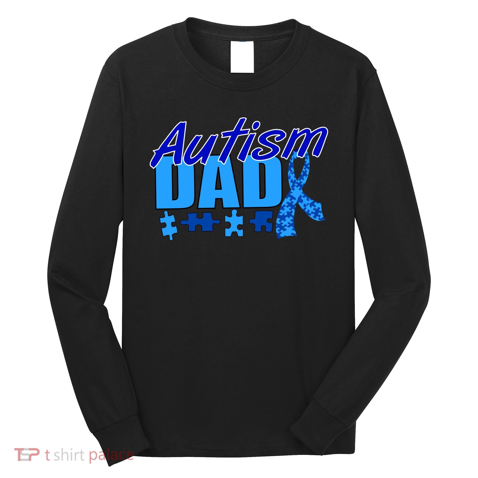 Autism Dad Awareness Ribbon Long Sleeve Shirt