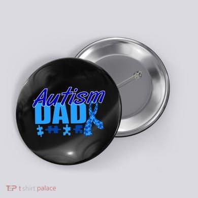 Autism Dad Awareness Ribbon Button