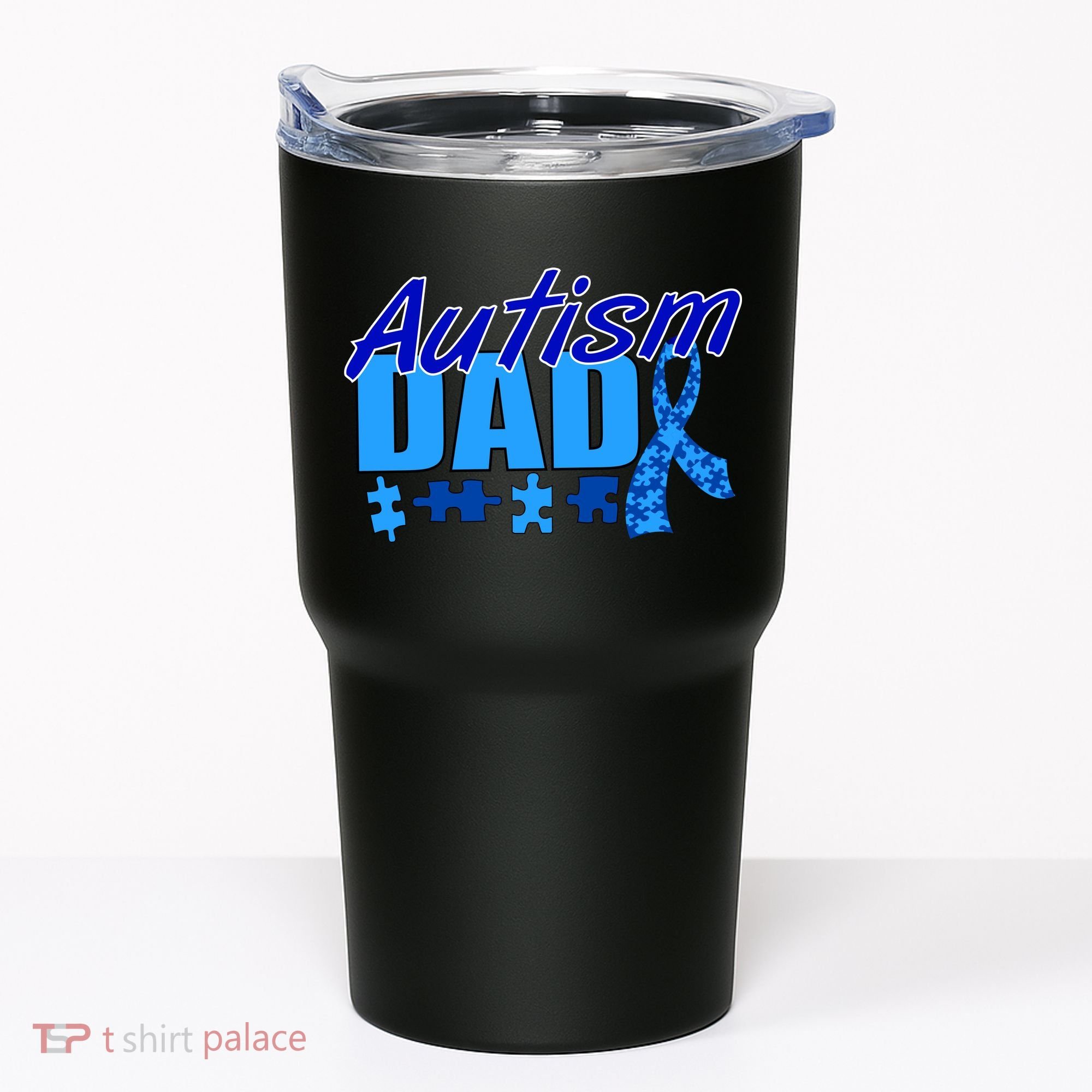 Autism Dad Awareness Ribbon Tumbler