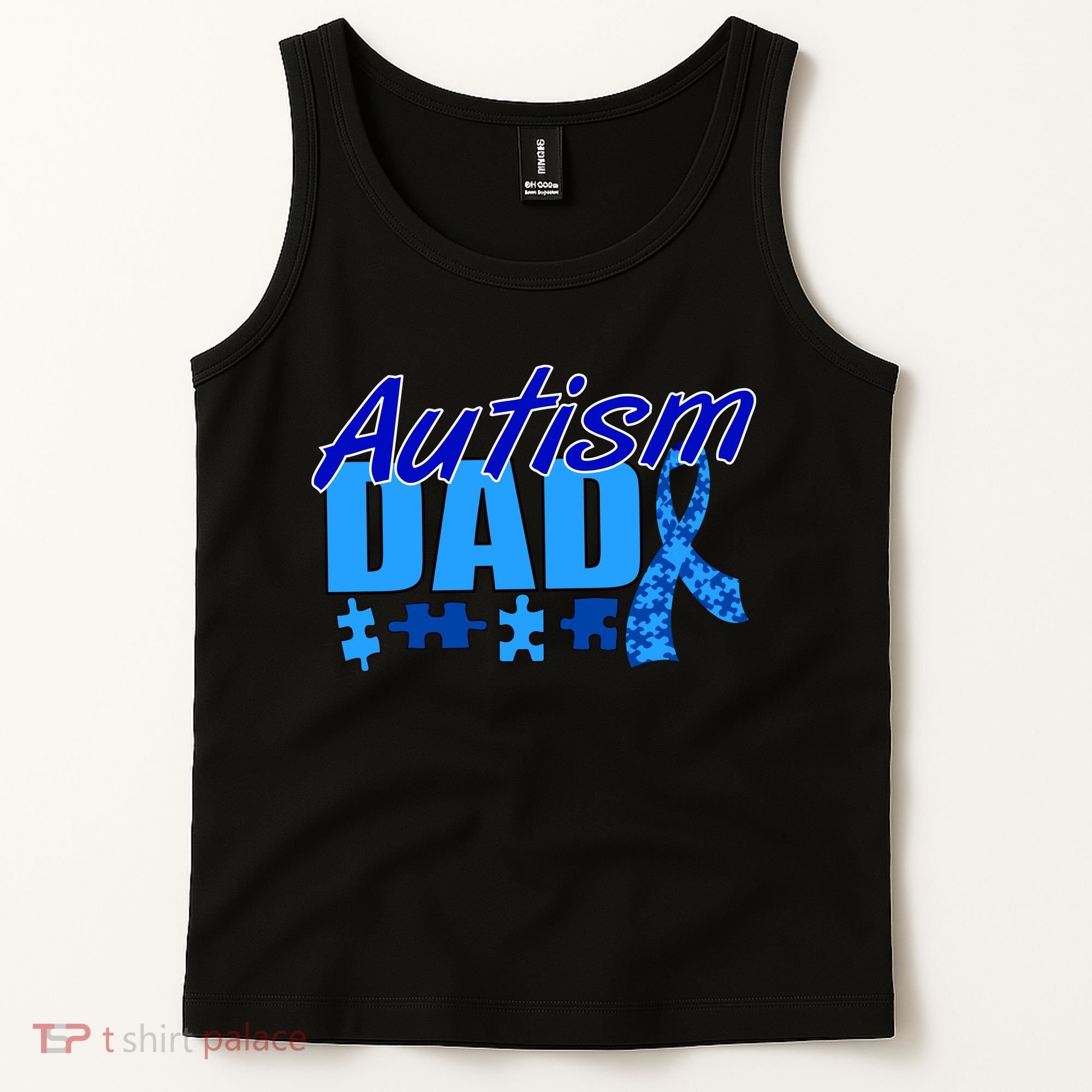 Autism Dad Awareness Ribbon Tank Top