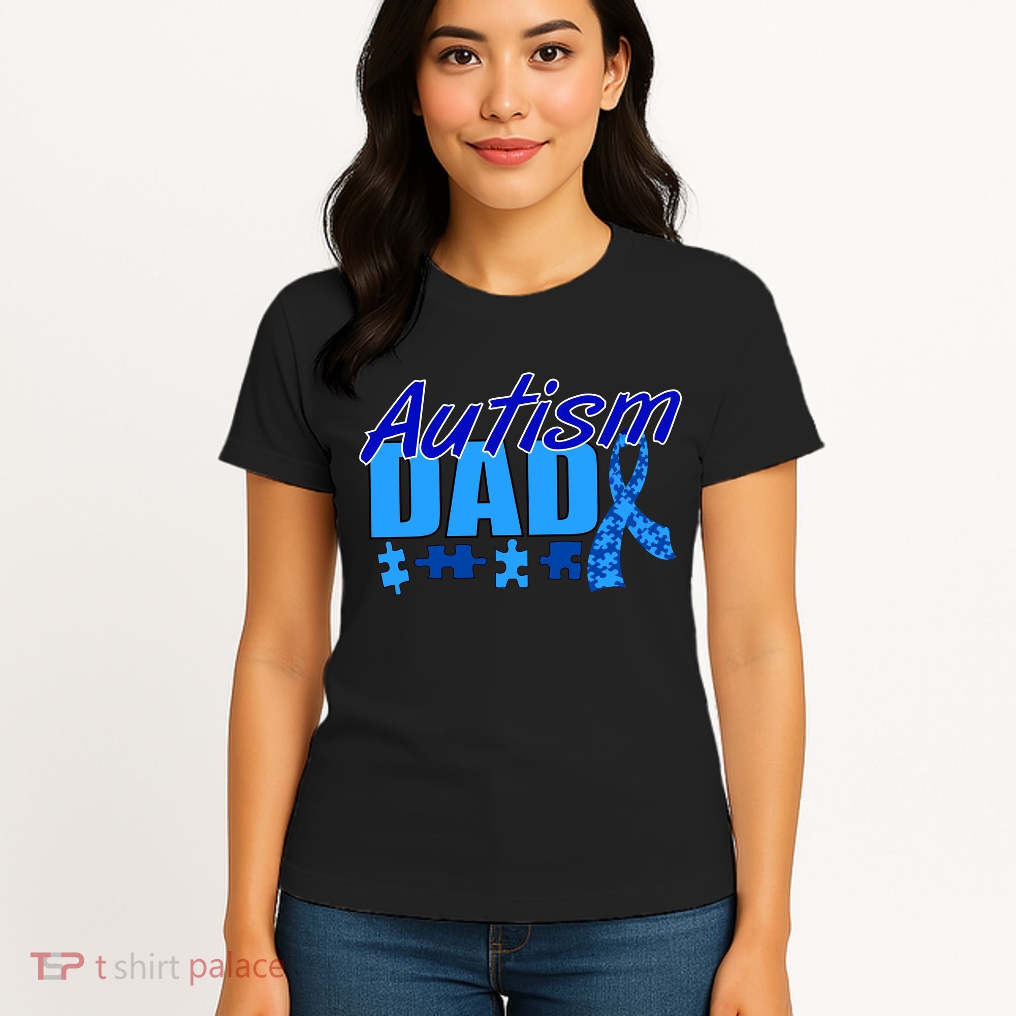 Autism Dad Awareness Ribbon Women's T-Shirt