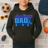 Autism Dad Awareness Ribbon Kids Hoodie thumb 2