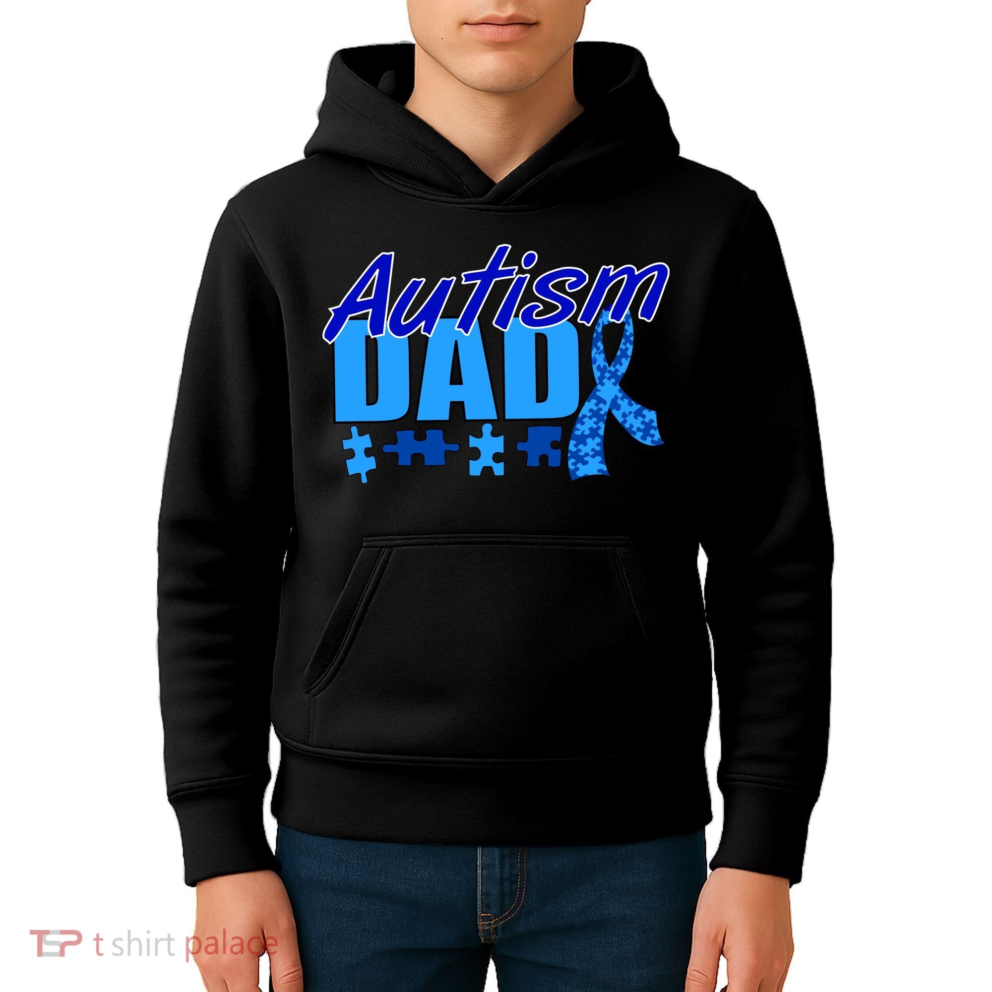 Autism Dad Awareness Ribbon Kids Hoodie