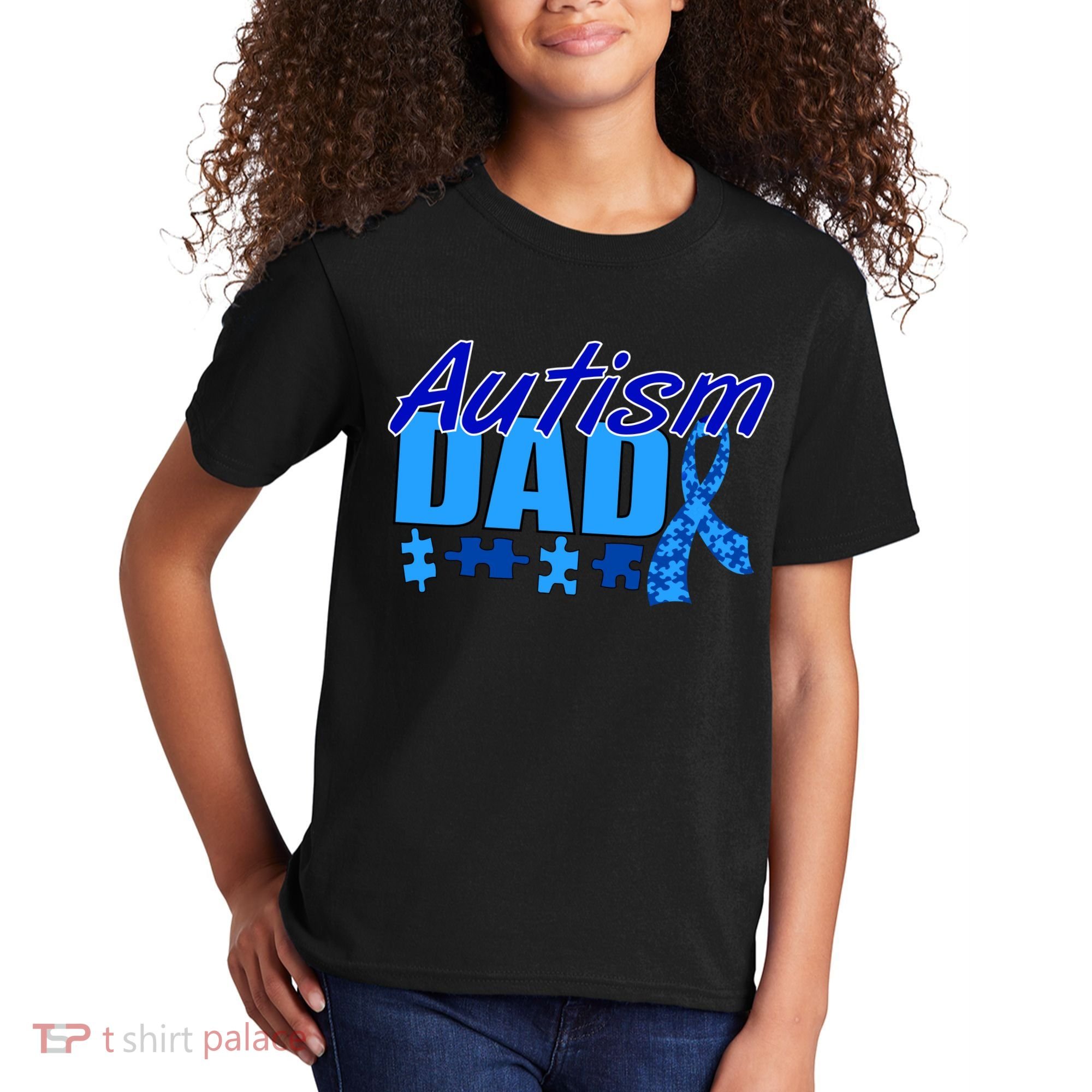 Autism Dad Awareness Ribbon Kids T-Shirt