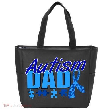 Autism Dad Awareness Ribbon Tote Bag