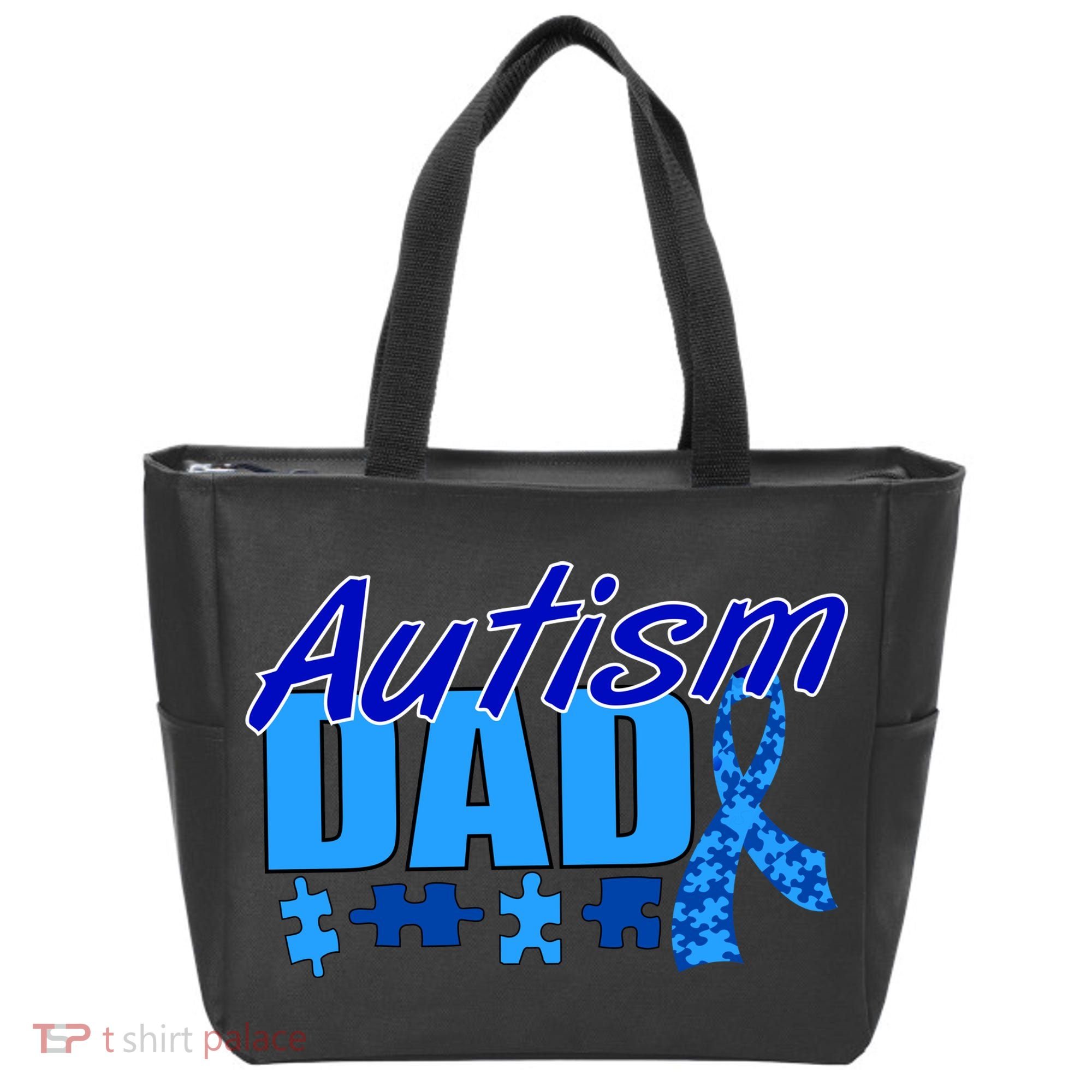Autism Dad Awareness Ribbon Tote Bag