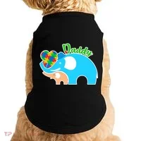 Autism Daddy Cute Elephant Doggie Tank thumb 0