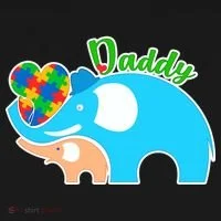 Autism Daddy Cute Elephant Doggie Tank thumb 4