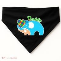 Autism Daddy Cute Elephant USA-Made Doggie Bandana thumb 0