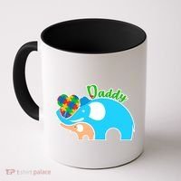 Autism Daddy Cute Elephant Coffee Mug thumb 0