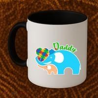 Autism Daddy Cute Elephant Coffee Mug thumb 2
