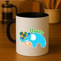 Autism Daddy Cute Elephant Coffee Mug thumb 4