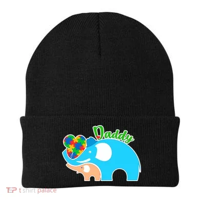 Autism Daddy Cute Elephant Beanie