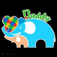 Autism Daddy Cute Elephant Pajama Set thumb 2
