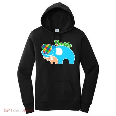 Autism Daddy Cute Elephant Women's Hoodie